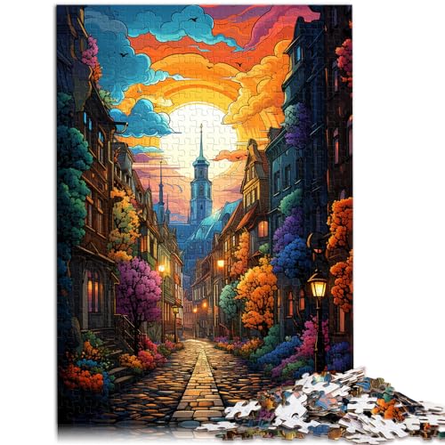 Puzzle Bunte Stockholms Altstadt, 1000 Teile, Puzzle für Erwachsene, Geschenke für Erwachsene, Holzpuzzle, schwieriges, schweres Puzzle für Frauen und Männer, 1000 Teile (50 x 75 cm)