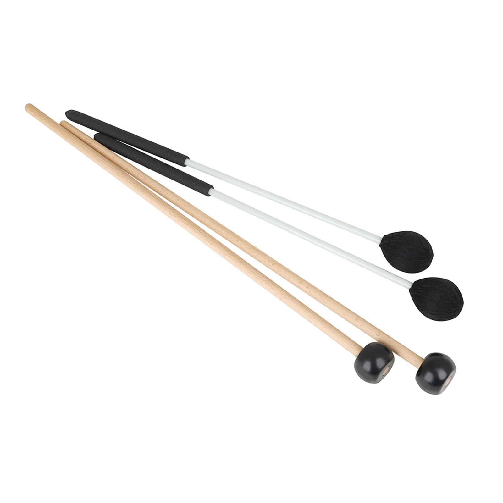 Marimba Drumsticks mit rundem Kopf, ergonomischer Griff, Schlagzeughammer, Schlaghammer, Schlaghammer, Zubehör, bequemer Griff, 2 Paar