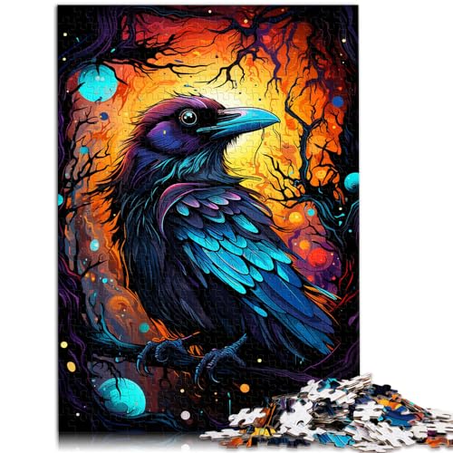 Puzzle | Puzzles Farbmalerei Krähe Puzzle für Erwachsene 1000 Teile Holzpuzzle Familienaktivität Puzzle Lernspiele 1000 Teile (50x75cm)