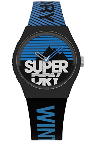 Superdry Herren Analog Quarz Uhr mit Silikon Armband SYG255EU