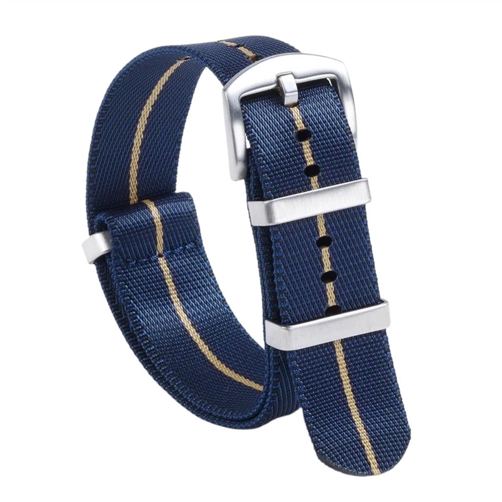 THBGTCNQ 18 mm, 20 mm, 22 mm, Nylon-Uhrenarmband for traditionelle Uhren, sportliches wasserdichtes Armband, Schnellwechsel-Uhrenzubehör(Blue khaki,18mm)