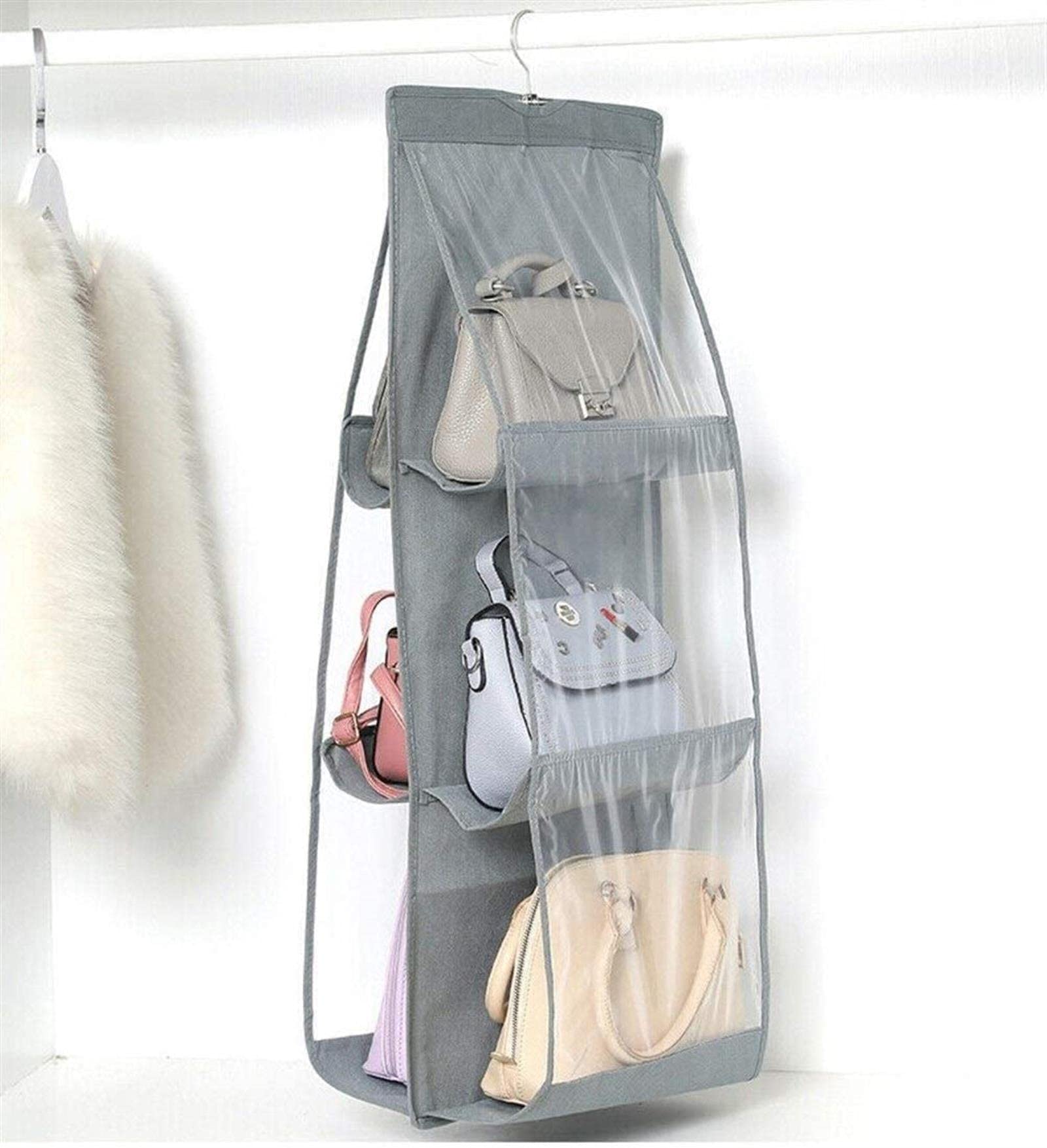 Hängende Lagerung über der Tür , Hängende Aufbewahrungstasche, Koffer, Tür-Aufbewahrungstasche, Wand-Organizer, Hängende Aufbewahrungstasche, 6 Taschen, zusammenklappbar, for Aufhängen von Handtaschen