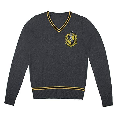 Cinereplicas Harry Potter Hogwarts V-Ausschnitt Pullover - Erwachsene & Kinder - Offizielle Harry Potter Lizenz-L-Hufflepuff