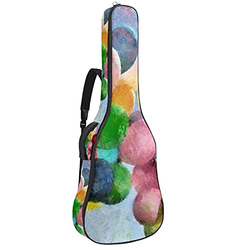 Akustikgitarre Tasche Dicke Polsterung Wasserdicht Dual Verstellbarer Schultergurt Gitarrenkoffer Gig Bag, Handgezeichnete Ballons