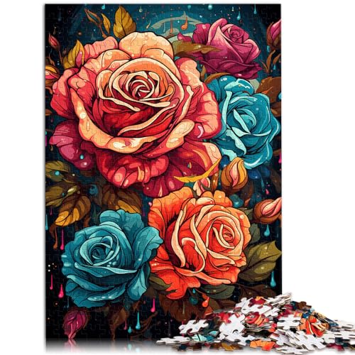 Puzzles, Lernspiele, bunte Rosen, 1000-teiliges Puzzle aus Holz ganze Familie und dieses 1000-teilige Puzzle (50 x 75 cm)