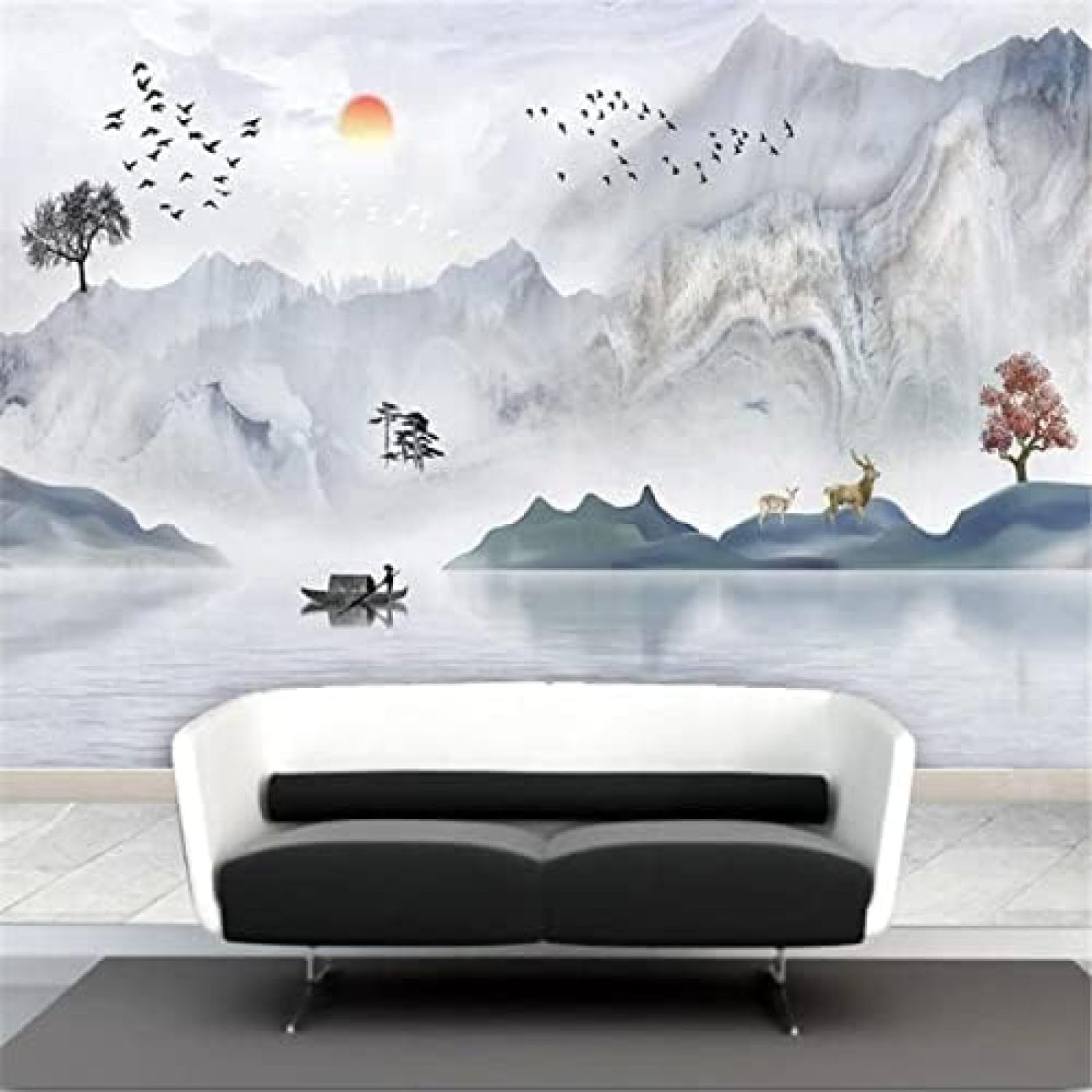 XLMING Marmormuster Kunst Landschaft 3D Tapete Wohnzimmer Sofa Schlafzimmer Esszimmer Home Dekoration Wand-150cm×105cm