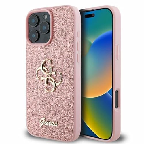 CG Mobile Guess GUHCP16XHG4SGP Hülle für iPhone 16 Pro Max 6.9" Rosa hardcase Fixed Glitter Big 4G