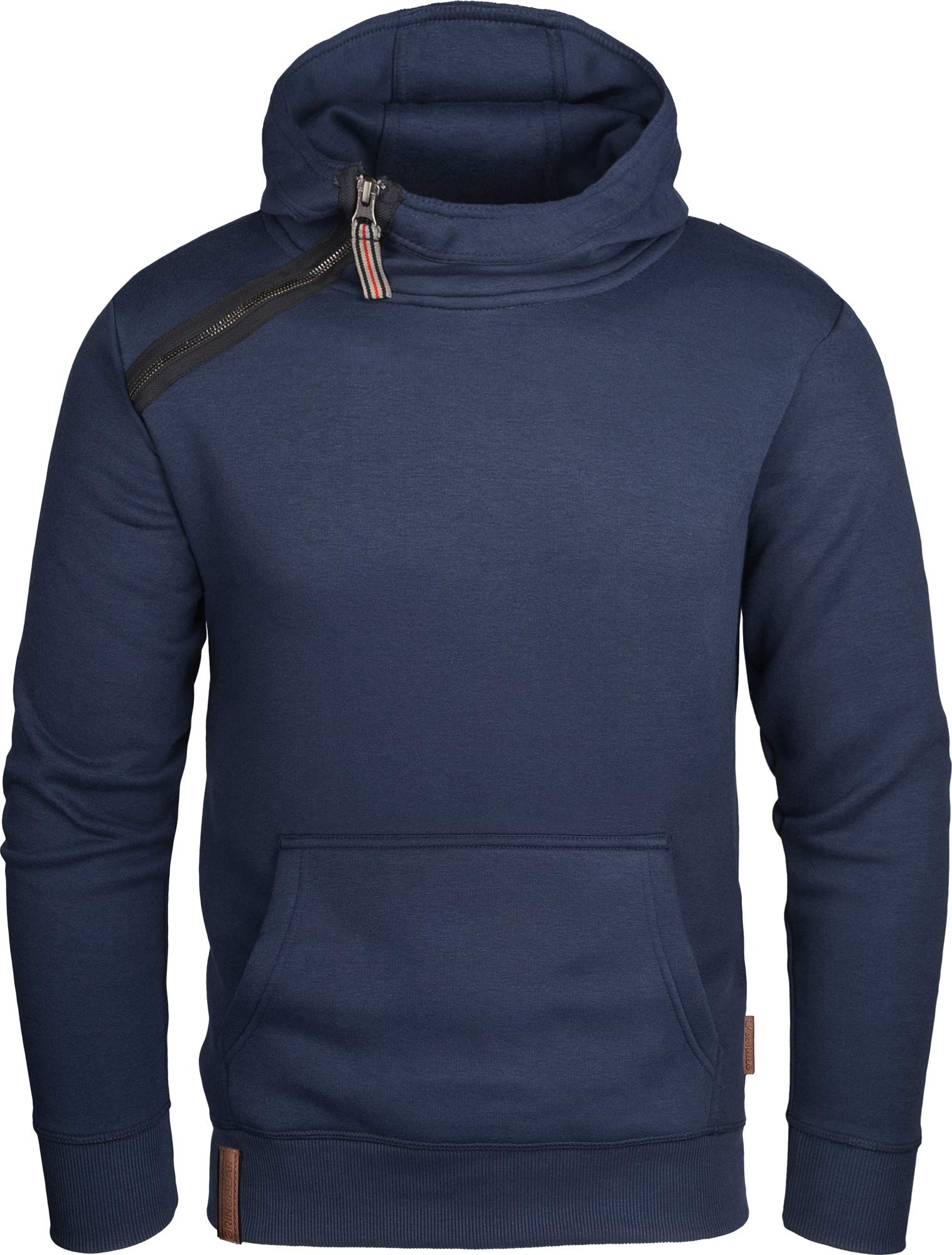 Grin&Bear Herren Kapuzenpullover mit schräg Zip Navy, L, GEC435