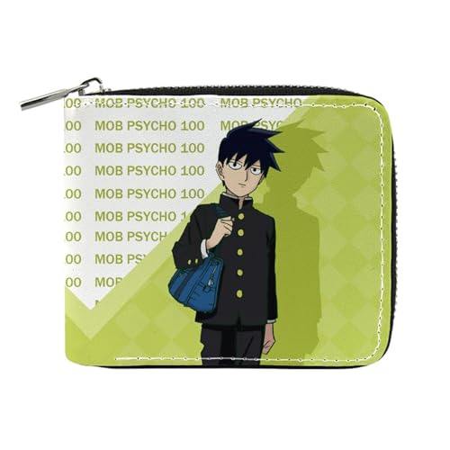 RYNDEX M-ob Psyc-ho 100 Geldbörse Anime Mittelgroß, Süß Spaß Einzigartig Karten Portemonnaie, Teenager Reisegeldbeutel für Taschengeld Fahrkarte(Color:Multicolor 3)