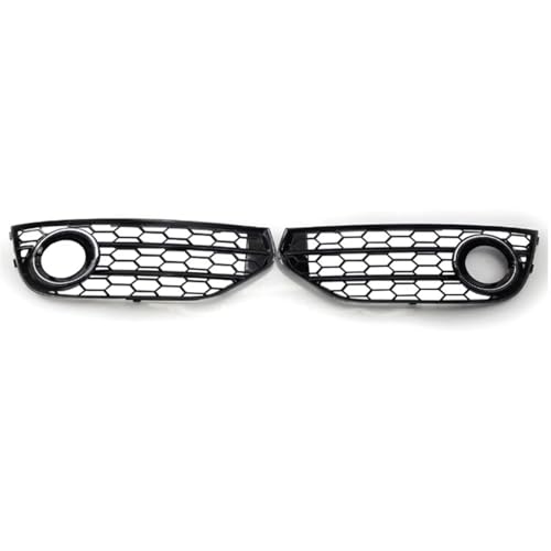 Frontgrills Für Für A4 B8 B8.5 Für ALLROAD 2009-2015 8K0807681J01C 8K0807682J01C Front Stoßstange Waben Kühlergrill Nebel Licht Abdeckung Rahmen Front Bumper Grille(Silber)