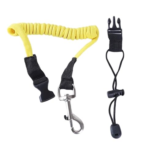 BFVAKBKYT Kajak Paddel Leine, Elastische Kajak-Kanu-Paddel-Leine Surfbrett-Surfleine Sicherheitsseil-Leine Ruderboot-Lanyard Angelrute Kajak-Zubehör Kajak-Paddel-Seil(Yellow)