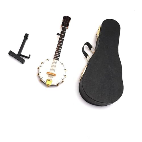 1 Stück Miniatur-Banjo-Modell Mit Halterung Und Koffer, Mini-Musikinstrumenten-Zubehör Musikinstrumente Miniatur (Size : 20cm)