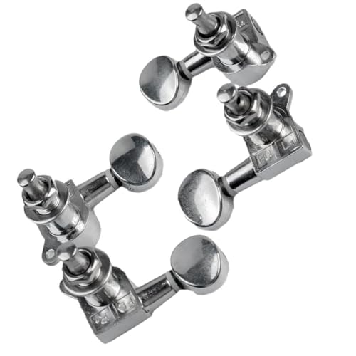 Strings Tuning Pegs Mechaniken Für Gitarre Ein Satz mit 4 Teilen für 2R 2L Ukulelensaiten, Wirbel, Stimmköpfe und verchromtes Zubehör