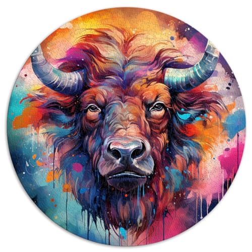 Puzzles Geschenke Spielzeug Buffalo Aquarell 1000 Teile Puzzlespiel 67,5x67,5cm Familienpuzzle ganze Familie