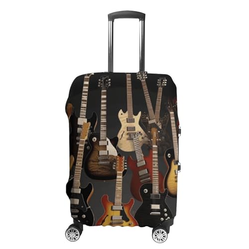 CSGJMYGS Reisegepäckabdeckung, elastisch, waschbar, modisch, kratzfest, Meeresschildkröten, Diamant-Malerei, Koffer-Schutz, passend für 45,7 - 81,3 cm Gepäck, Gitarren, XL