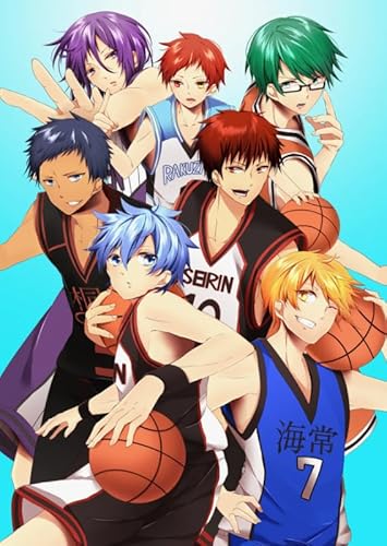 HfmQuisutron Holzpuzzle 1000 Teile Sport Basketball Anime Kurokos Poster Für Puzzle Familie Stressabbau Spiel Vf24Za