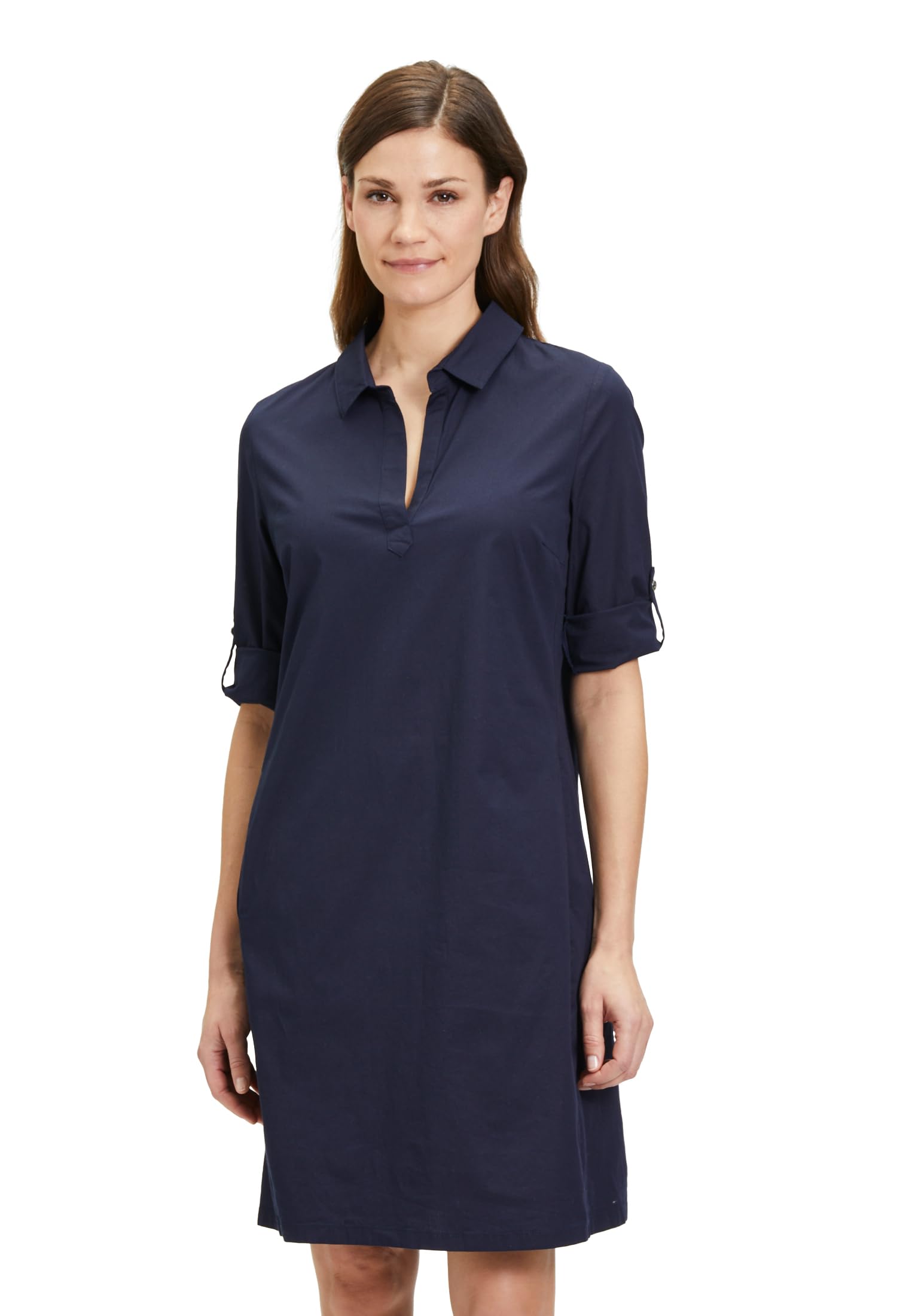 Cartoon Damen Casual-Kleid mit Kragen Baritone Blue,36