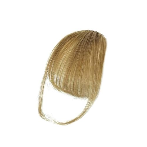 Pony Extension für Damen Echthaar-Pony, natürlicher Bang-Haarclip, Pony, Fransen mit Schläfen, Haarteil for Frauen, Clip-on-Air-Bang, 11,4 cm Fringe Bangs(Grey Gold)