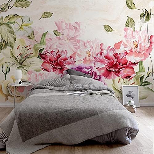 XLMING Vintage Handgemalte Blumenrosen 3D Tapete Home Dekoration Wohnzimmer Sofa Schlafzimmer Tv Hintergrund Wand-350cm×256cm