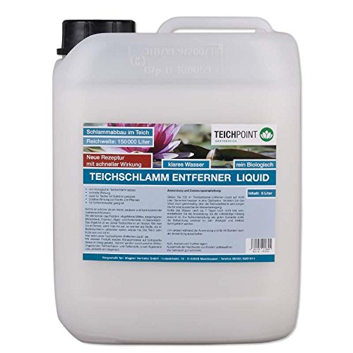 Teichpoint Teichschlamm Entferner Liquid, Koi Teich Teichschlammentferner flüssig, entfernt Ihren Teich Schlamm und Bodenschlamm (5 Liter)