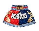 MUAY NATION Muay Thai Shorts für Männer Frauen Slim Cut MMA Boxshorts Training Kickbox-Kleidung Kampfsport-Shorts (DE/NL/SE/PL, Alphanumerisch, M, Regular, Regular, Blau/Rot)