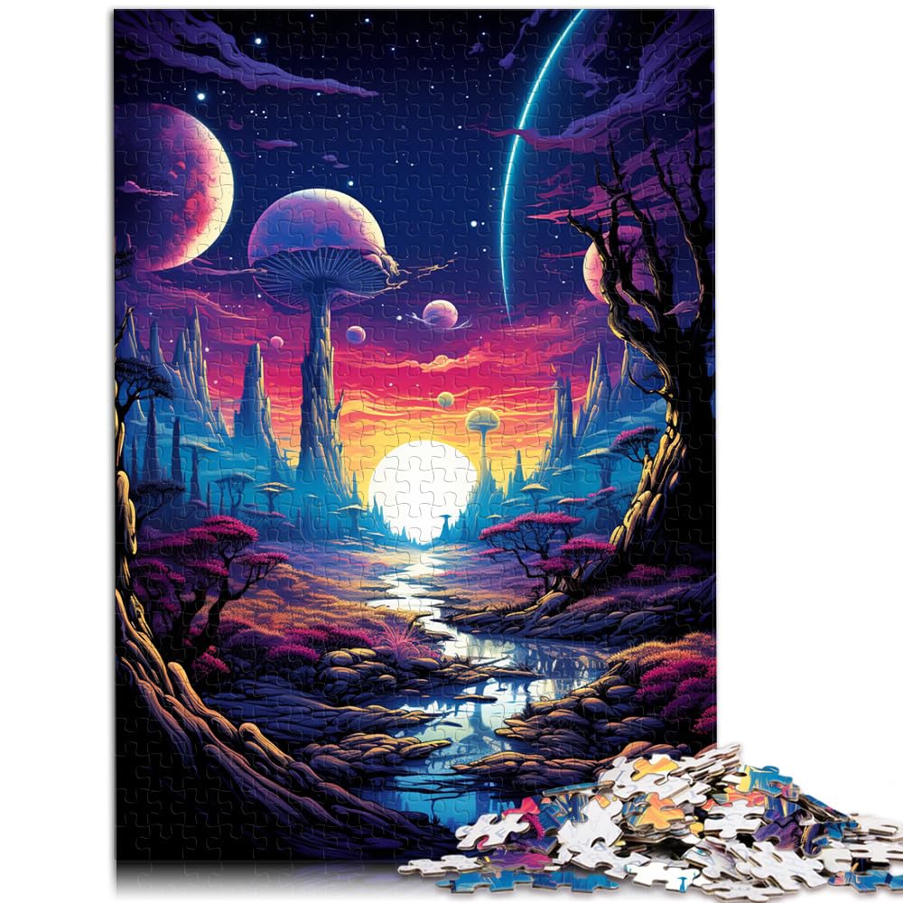 Puzzle, kosmische Fantasie, farbenfrohes psychedelisches 1000-teiliges Puzzle für Erwachsene, Holzpuzzle, interessantes Puzzle zur Stressreduzierung, 1000 Teile (50 x 75 cm)