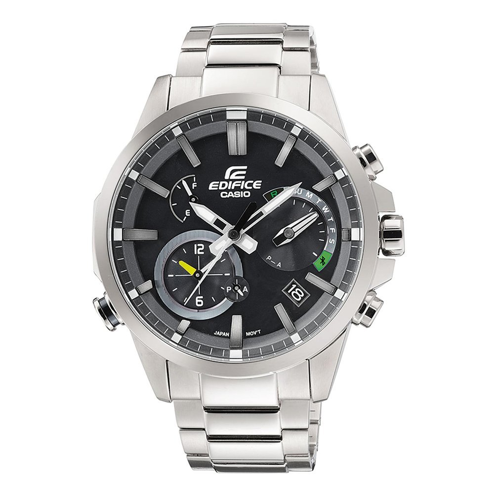 Casio Herren Chronograph Solar Uhr mit Edelstahl Armband EQB-700D-1AER