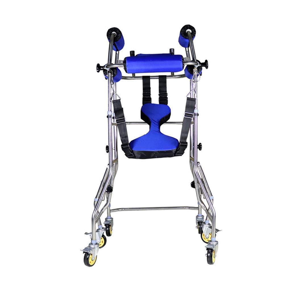 Mobility Walker Walker Aid for Elderly, Standing Walker Frame, Rehabilitation Training Adult Walking Bracket Stainless Steel Six Wheel Height Width Adjustable Star of Light Run Forward