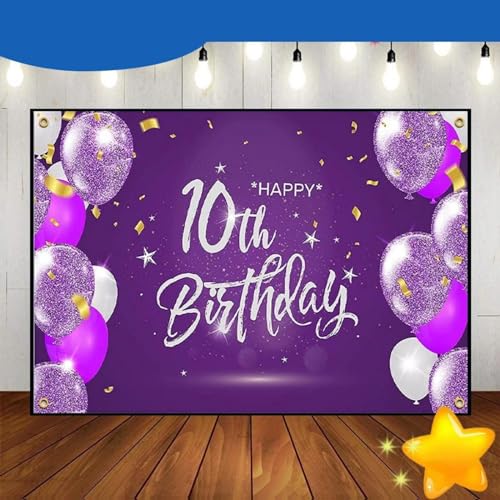 Alles Gute zum 10. Geburtstag Party Fotografie Dekoration Kuste Hintergrund Banner Foto Hintergrund Prinzessin Junge Mädchen Prinz 300x200cm