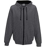 Just Hoods Unisex Kapuzen-Sweatjacke/Charcoal/Jet Black, L