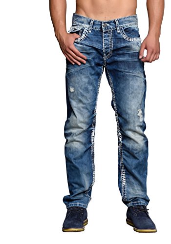 Cipo & Baxx Herren Straight Fit Jeans Ekki blau W 38 L 32