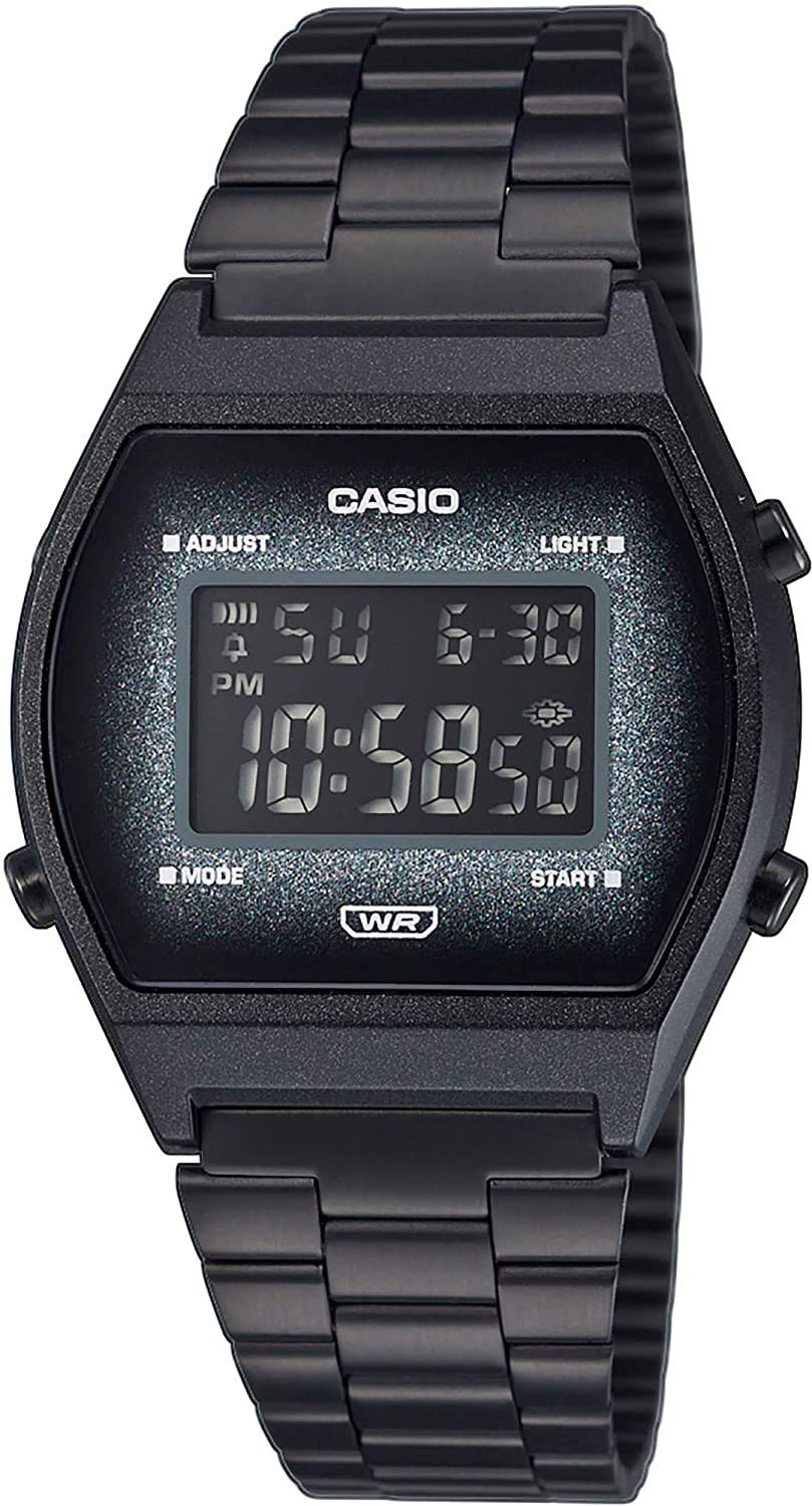 Casio Unisex Digital Quarz Uhr mit Edelstahl Armband B640WBG-1BEF Schwarz