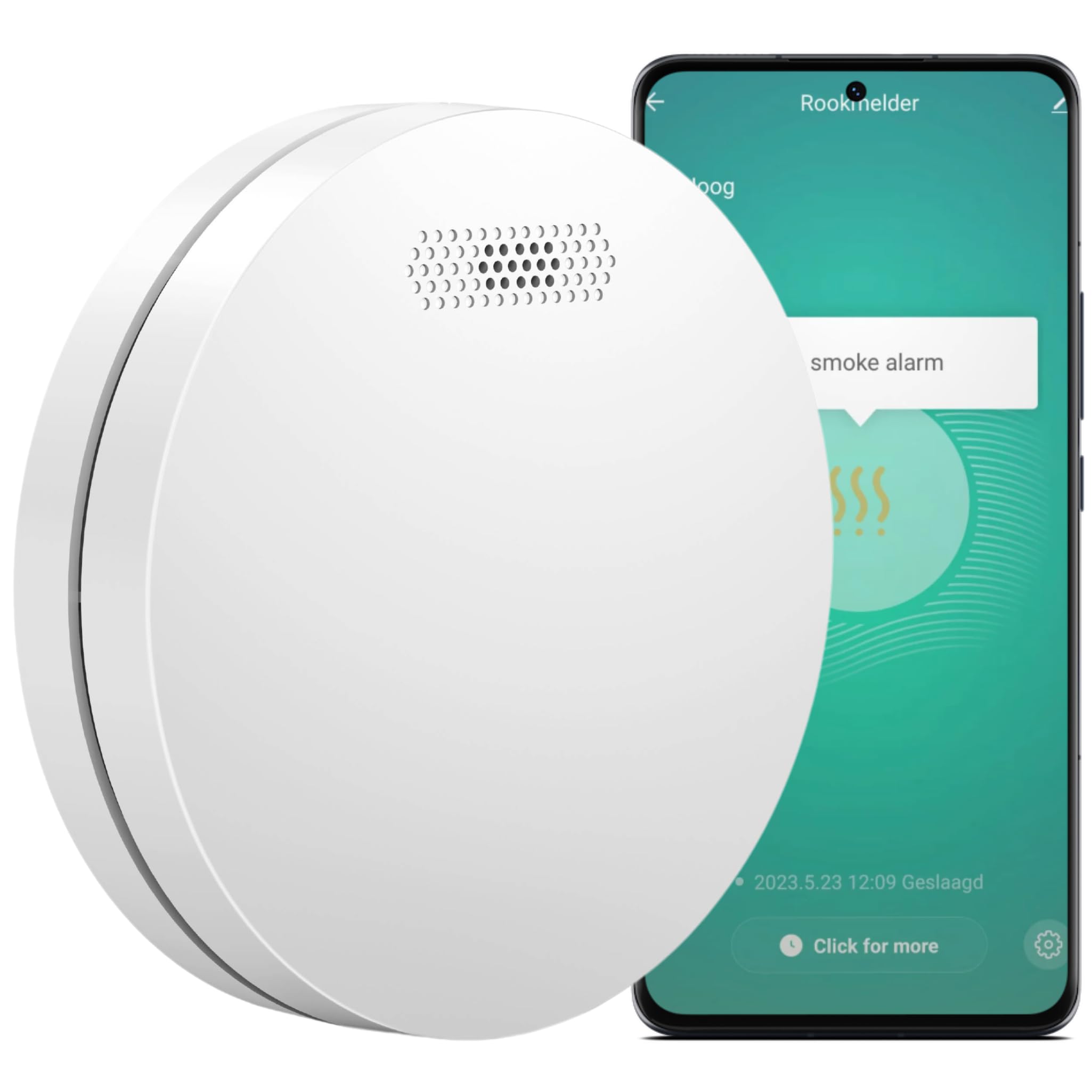 Aroha Smart Connect Rauchmelder WLAN - 10 Jahre Batterie - Feuermelder WLAN Vernetzt mit App Tuya & Smartlife, Smart Home