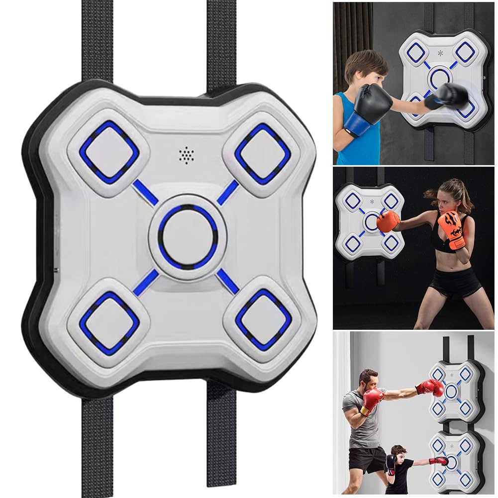 Asslye Smart Music Boxing Machine, Bluetooth Boxmaschine mit Musik Erwachsene Kinder, Elektronische Boxgerät mit Musik, Indoor Wand Music Boxing Training Machine mit Beleuchtung