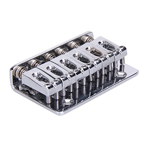 6 Sattel-Hardtail-Bridge Top-Ladegitarre-Saite Für E-Gitarren-Zubehör-Metall-feste Hardtail Tune-o-matic Steg (Color : Silver)