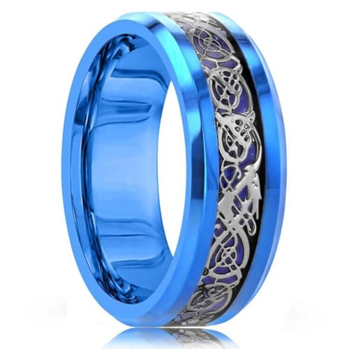 Ring Ringe Damen Bijouterie Herren Mode 8Mm Blauer Ring Für Männer Vintage Ring Männer Ehering Geschenk 11 Style16