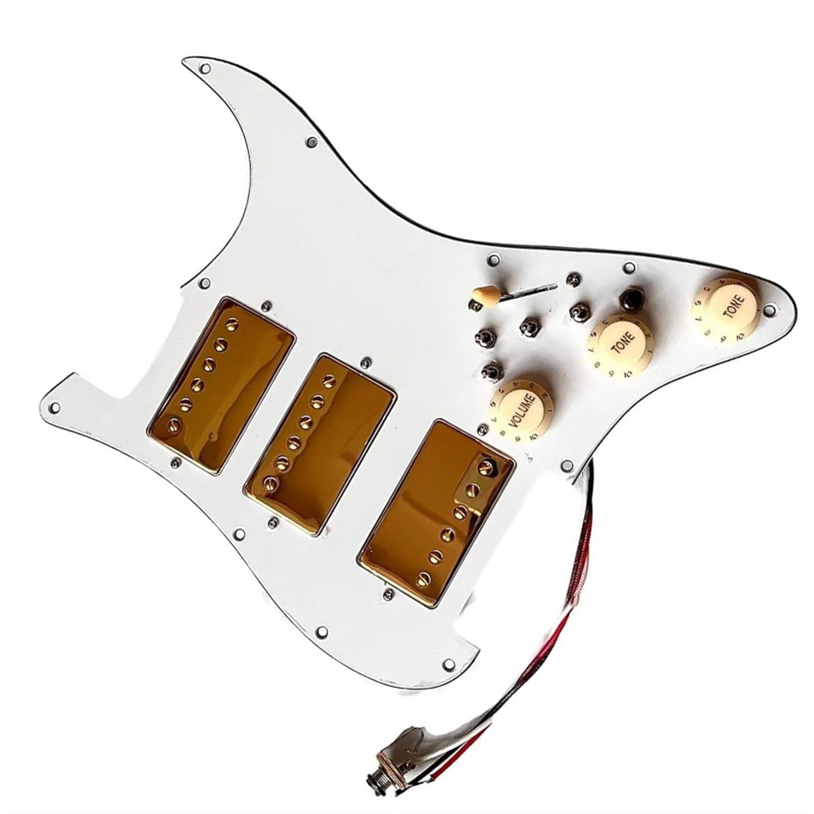 Standard-Pickguard-Tonabnehmer HHH vorverdrahtetes Schlagbrett-Set für E-Gitarre, Humbucker-Tonabnehmer, Spulenteilungs-Set