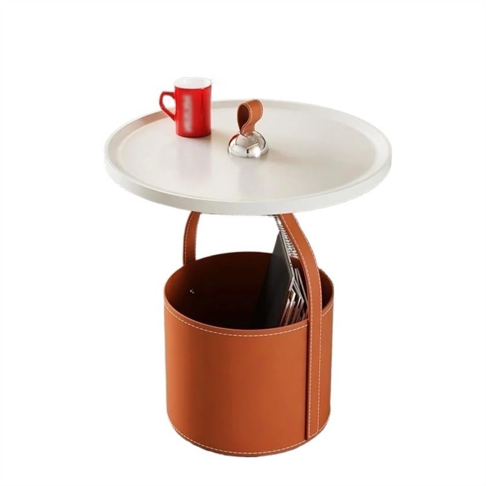 FUHAI-666 Beistelltisch Tragbarer Beistelltisch, Kleiner Couchtisch for das Wohnzimmer, Sofa-Ecktisch, kompakter Nachttisch for kleine Räume Kaffeetisch Kleiner Sofatisch(Orange)