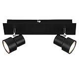 Briloner Leuchten LED Deckenspot, Deckenleuchte 2-flammig, Strahler dreh-und schwenkbar, 2x GU10, 5 Watt, 460 Lumen, 3.000 Kelvin, Schwarz 2861-025