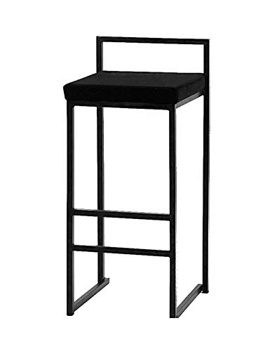 Barhocker, Thekenhocker, moderne Barhocker, Außenseite aus Samt, schwarze Fußstütze und Basis aus Metall für Frühstücksbar, Küchenthekenstühle, Barhocker für zu Hause, 66 cm/76 cm (schwarz 66 cm) Run