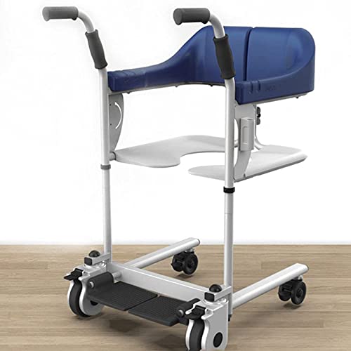 Patientenlift-Rollstuhl für zu Hause, Stahl-Transportrollstuhl mit Bettpfanne, Badezimmer-Rollstuhl für Behinderte, ältere Senioren, Sitzender Patientenlift