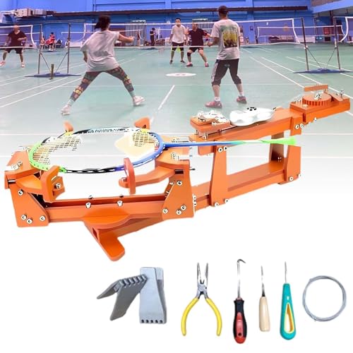 JMbpkduHs 360° Drehbare Tischschläger-Besaitungsmaschine Mit Zubehör, 6-Punkt-Fixierung, 30-Pfund-Badminton-Besaitungsmaschine, Für Selbstgemachte Squash-, Tennis- Oder Badmintonschläger