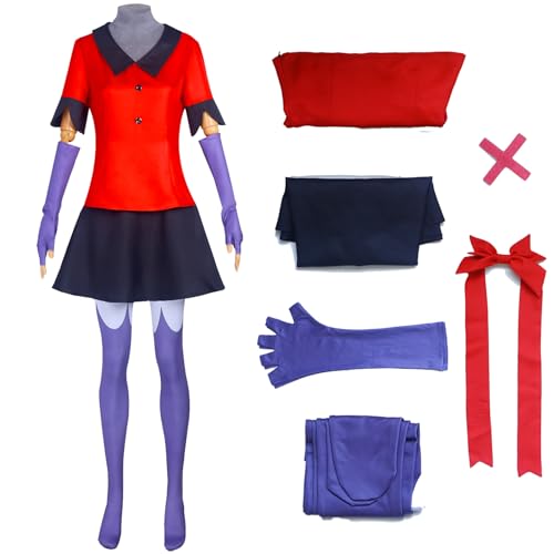 AYYOHON Vaggie Cosplay Kostüm Engel Vaggie Kleid Strumpfhose Handschuhe Set Halloween Karneval Party Outfits Uniform für Frauen L