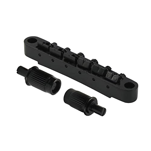 E-Gitarrenbrücke Tune-O-Matic Bridge Für Lp. Stil Gitarrenteile Chrom/Schwarz Option Gitarrebrücke(Black)