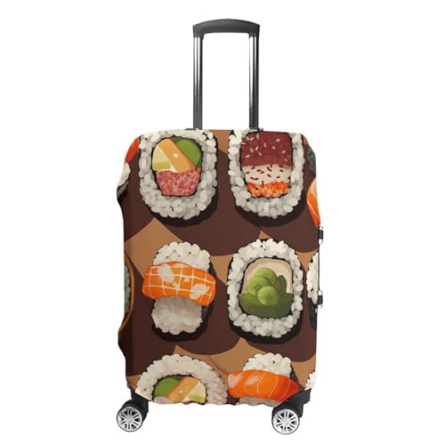 CSGJMYGS Reisegepäckhülle, elastisch, waschbar, modisch, kratzfest, Aquarellfarben, Tannenzapfen, Koffer-Schutz, passend für 45,7 - 81,3 cm Gepäck, Viele Sushi-Futter., XL