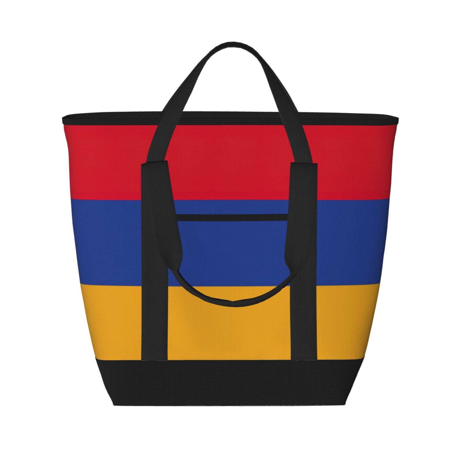 YQxwJL Isolierte Kühltasche mit Armenien-Flagge und großem Fassungsvermögen, Einkaufstasche, für Reisen, Strand, wiederverwendbare Einkaufstasche für Erwachsene, Schwarz, Einheitsgröße