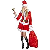 W WIDMANN MILANO Party Fashion - Kostüm Miss Weihnachtsmann, Santa Claus Lady, Weihnachten, Weihnachtskostüm