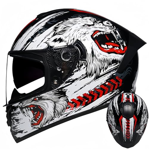 Integralhelm Mit Klappmechanismus, Modularer Motorradhelm, Integriertes Motorrad-Doppelvisier Für Männer Und Frauen, Straßenradhelm, Rennmopedhelm, DOT/ECE-Zulassung K,XXL63-64CM