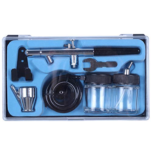 Pyatofy Siphon Futter Doppel Aktion 0,35 Mm Airbrush Kit Sprüh Werkzeug Airbrush Für Make-Up Kuchen Kunst Malerei Temporären Körper Mit Einer Kompletten Luft Röhre Mit Doppel Gläsern