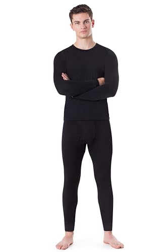 Rocky Thermounterwäsche für Herren (Long Johns Thermal-Set) Shirt & Hose, Basisschicht mit Leggings/Unterhose Ski/Extreme Kälte, Schwarz, X-Large